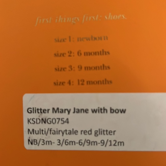 Kate Spade Baby shoes Red Glitter with Bow size 3-6 months - Picture 4 of 4